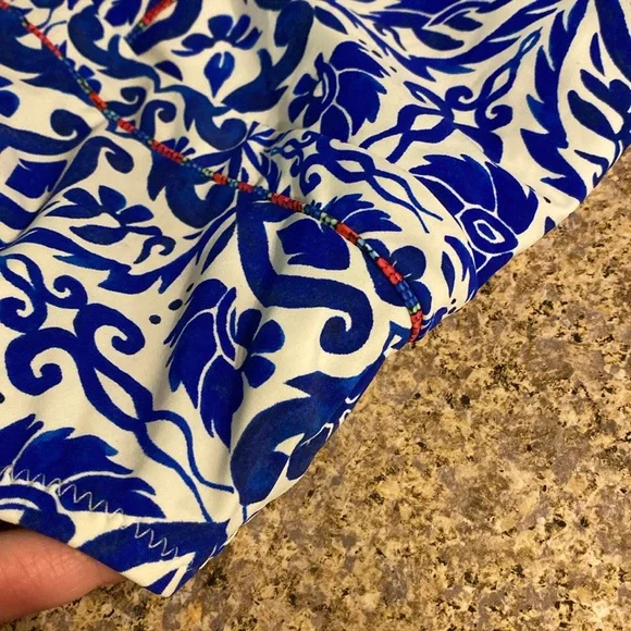 NWT Nanette Lepore Swim 1 One Piece Suit Small Blue White - Picture 9 of 17